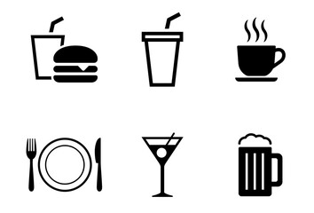 アイコン　食事　飲食店　カフェ
