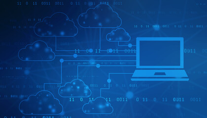Fototapeta na wymiar Cloud computing, Cloud Computing Concept. Cloud Internet technology background. 2d illustration