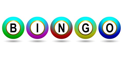 Boules de Bingo sur fond blanc
