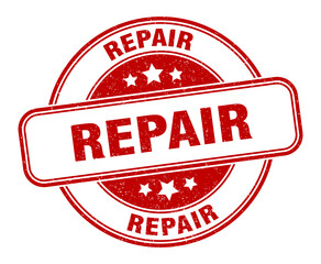 repair stamp. repair label. round grunge sign