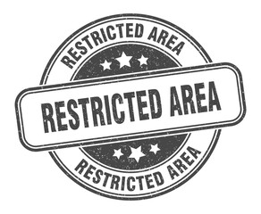 restricted area stamp. restricted area label. round grunge sign