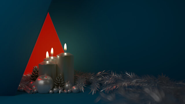 Hintergrund f&uuml;r Weihnachtskarte mit Weihnachtsdekoration