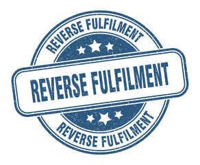 reverse fulfilment stamp. reverse fulfilment label. round grunge sign