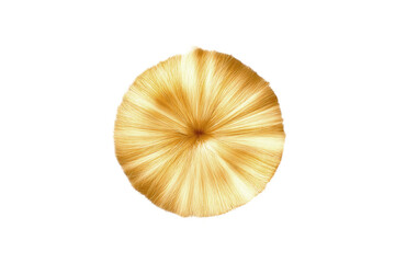 Donut made by blond hair isolated on white background