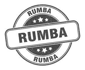 rumba stamp. rumba label. round grunge sign