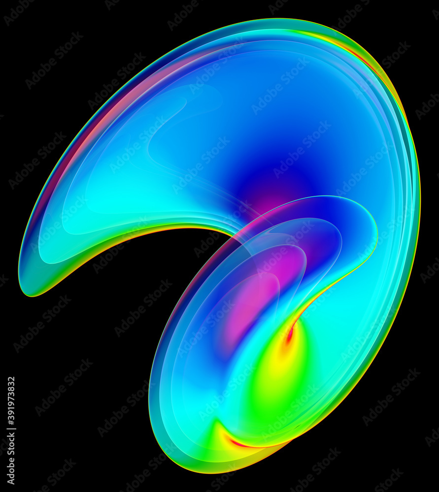 Poster fashionable 3d shape abstraction for design