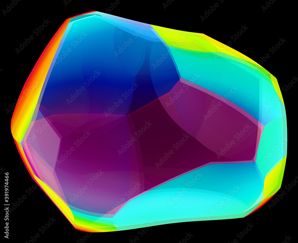 Poster rainbow fashionable 3d shape abstraction for design