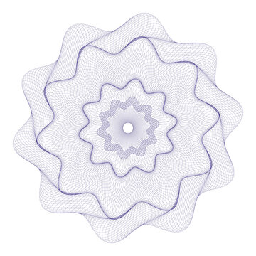 Watermark ,Guilloche rosetta  , design for  background for certificate, 