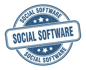 social software stamp. social software label. round grunge sign