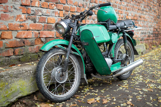 old classic motorcycle made in czechoslovakia