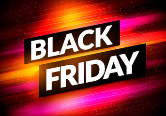 Vector Illustration Dynamic Colorful Black Friday Sign
