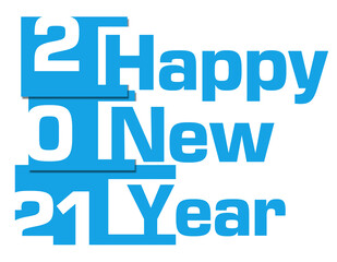 Obraz premium New Year 2021 Blue Abstract Blocks 
