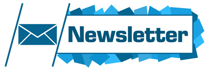 Newsletter Blue Random Shapes Symbol Horizontal 