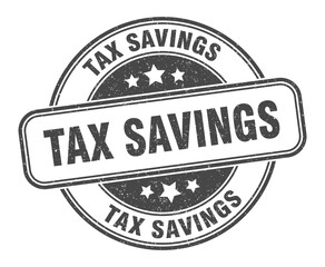 Obraz premium tax savings stamp. tax savings label. round grunge sign