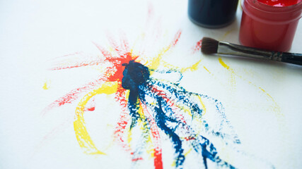 brush drawing. abstract drawing paints