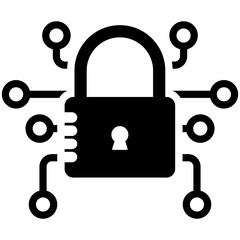 
A creative network representation with a lock sign symbolising network security concept
