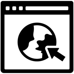 
A solid icon of web server control

