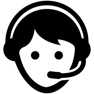
A girl image wearing headphones showing technical support
