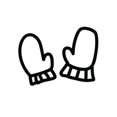 winter mittens vector illustration. Cute and cozu for print and web doodle element