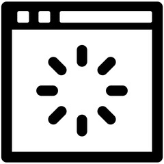 
Solid icon depicting web page loading concept
