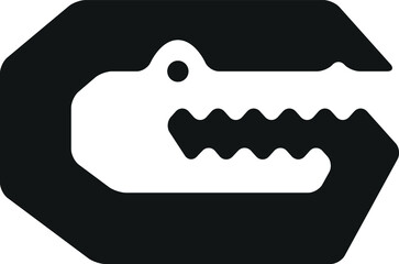 Letter G with Negative Space as Head of Alligator