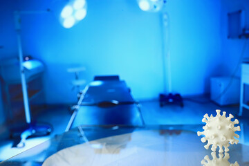 medical equipment in a hospital covid-19 virus concept abstract background