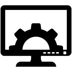 
A computer screen, desktop icon
