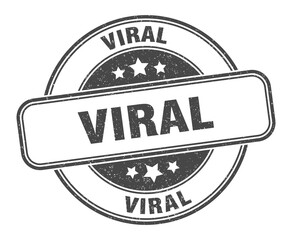 viral stamp. viral label. round grunge sign