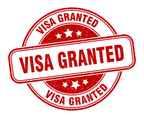 visa granted stamp. visa granted label. round grunge sign