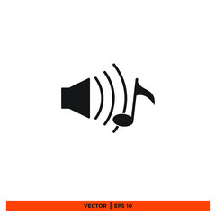 Icon vector graphic of sound audio music, good for template app web etc