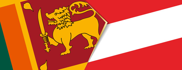 Sri Lanka and Austria flags, two vector flags.
