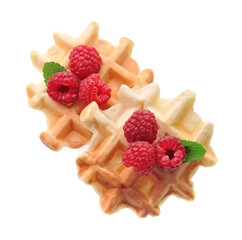Homemade waffles. Breakfast.