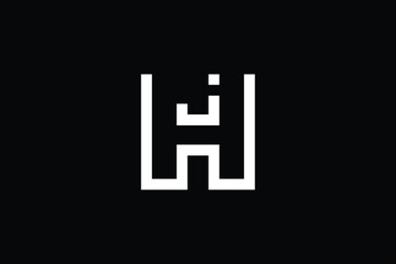 JH logo letter design on luxury background. HJ logo monogram initials letter concept. JH icon logo design. HJ elegant and Professional letter icon design on black background. J H HJ JH