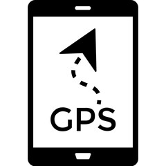 
Mobile screen with gps direction, mobile navigation app
