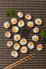 maki sushi with salmon and avocado