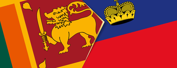 Sri Lanka and Liechtenstein flags, two vector flags.