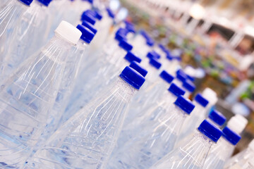 water bottles in the store