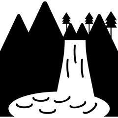 
A beautiful hilly area with waterfall
