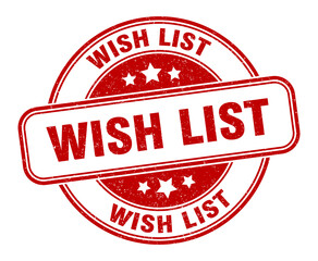 wish list stamp. wish list label. round grunge sign