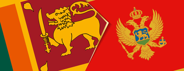 Sri Lanka and Montenegro flags, two vector flags.