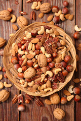 assorted of nuts- walnut, almond, pecan and cashew