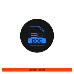 Icon vector graphic of DOC file format