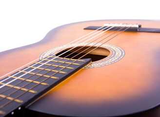Fototapeta premium classical guitar detail with shallow depth of field