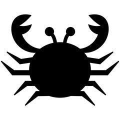
Crab. aquatic animal. Crab with long curved legs with spikes on the ends 
