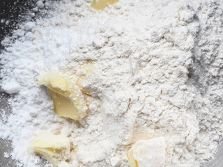 Butter, flour and icing sugar mixture