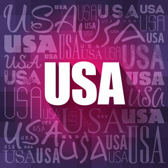 USA wallpaper word cloud, travel concept background