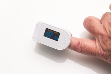 Blood oxygen meter and heart rate.