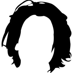 

A short haircut solid icon design
