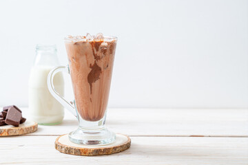 Iced chocolate milkshake drink