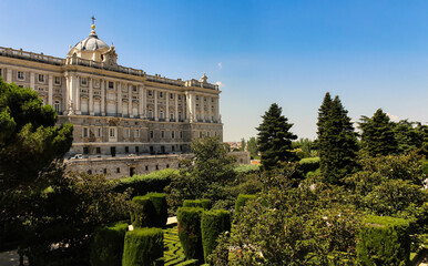 Naklejka premium The royal palace and neoclassic style scenic garden.